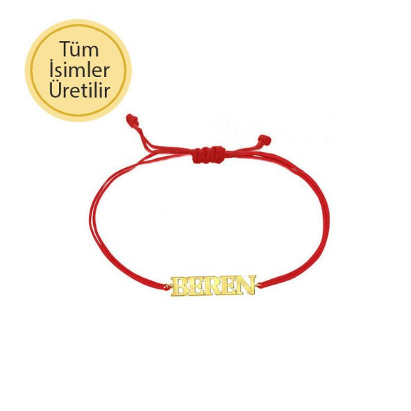14 Ayar Altın İsimli İpli Bileklik ürün görseli 1