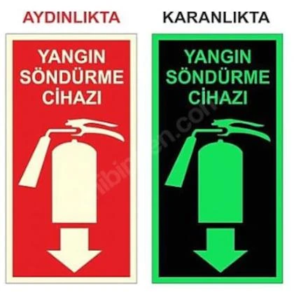 5 Adet Fosforlu Yangın Tüpü Söndürme Cihazı Levhası ürün görseli 1