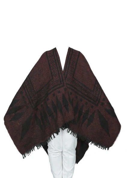 Bordo Renk Baklava Desen Panço - Resim 10