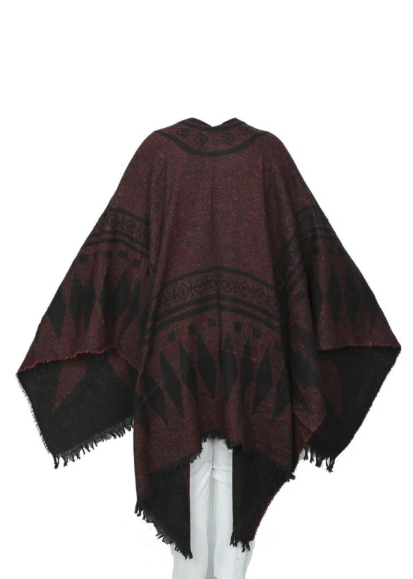 Bordo Renk Baklava Desen Panço - Resim 6