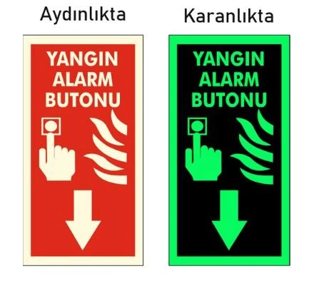 5 Adet Fosforlu Yangın Alarm Butonu Levhası ürün görseli 1