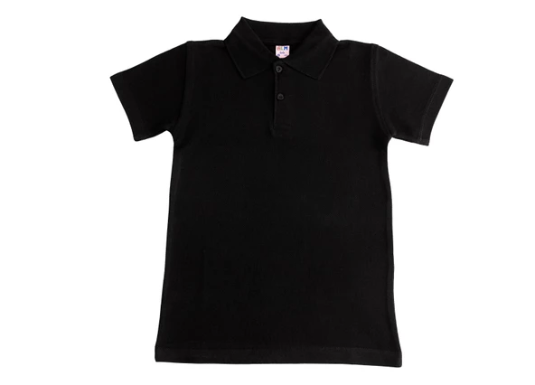 Polo Yaka Tişört Alm Kısa Kol 6-16 Yaş Çocuk Siyah Okul Tişört/t-shirt ürün görseli 1