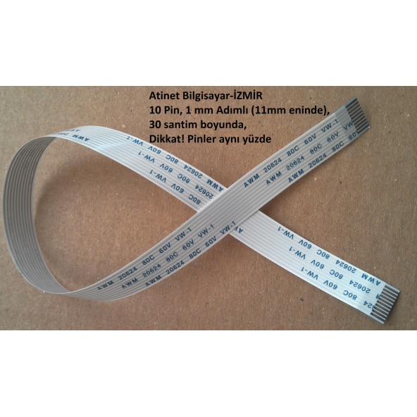 10 Pin Flex Kablo Awm 20624 80C 60V Vw1 30 Cm. 10-1-30A ürün görseli 1