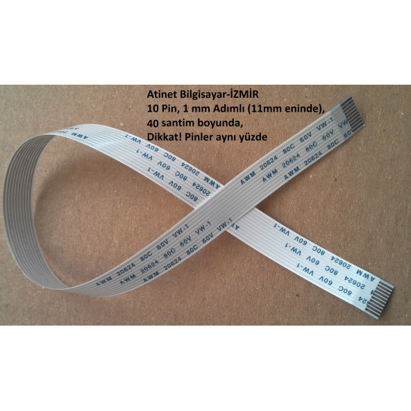 10 Pin Flex Kablo Awm 20624 80C 60V Vw1 40 Cm 10-1-40A ürün görseli 1