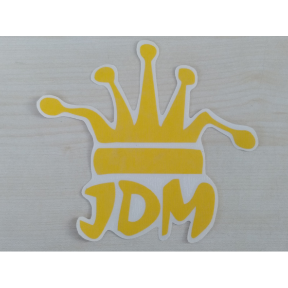 JDM KRAL TACI STİCKER SARI 16x14,5cm - King STİCKER, JDM KRAL TACI ETİKETİ, JDM TAÇ ÇIKARTMASI ürün görseli 1