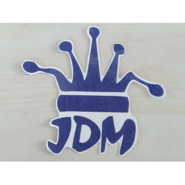JDM KRAL TACI STİCKER KOYU MAVİ 16x14,5cm - King STİCKER, JDM KRAL TACI ETİKETİ, JDM TAÇ ÇIKARTMASI ürün görseli 1