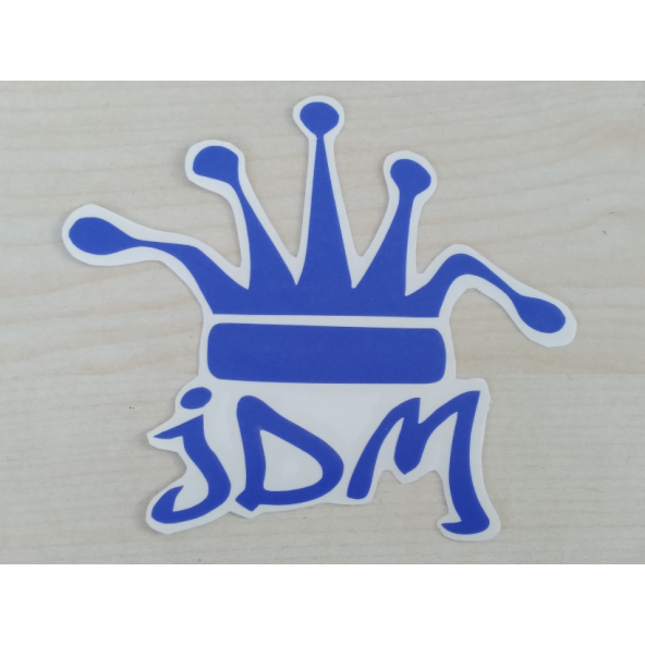 JDM KRAL TACI STİCKER MAVİ 13,5x13,5cm - King STİCKER, JDM KRAL TACI ETİKETİ, JDM TAÇ ÇIKARTMASI ürün görseli 1