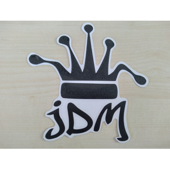JDM KRAL TACI STİCKER SİYAH 13,5x13,5cm - King STİCKER, JDM KRAL TACI ETİKETİ, JDM TAÇ ÇIKARTMASI ürün görseli 1