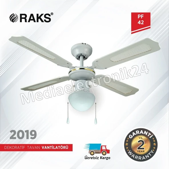 RAKS PF 42 BEYAZ Tavan Vantilatörü - Resim 2