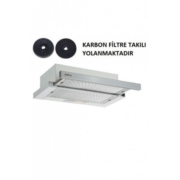 Esty 1390 İnox Panel Aspiratör+karbon Filtre Bacasız Kullanım ürün görseli 1