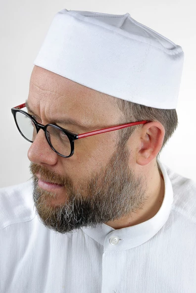 Kubbeli Sert Kalıp Takke - Beyaz ürün görseli 1