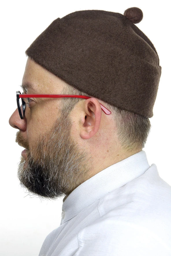 Keçe Yün Takke - Koyu Kahverengi ürün görseli 1