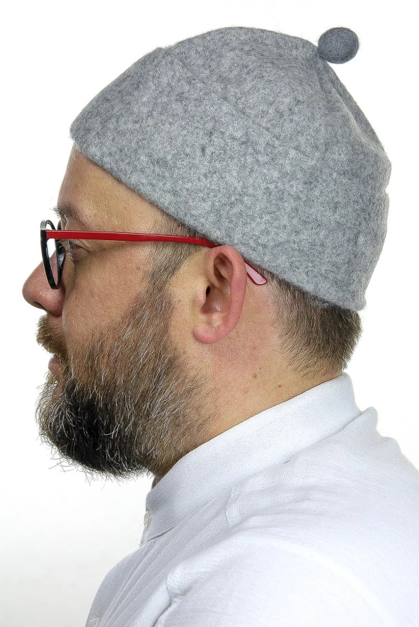 Keçe Yün Takke - Gri Renk - Resim 2