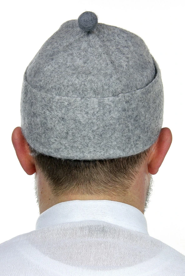 Keçe Yün Takke - Gri Renk - Resim 3