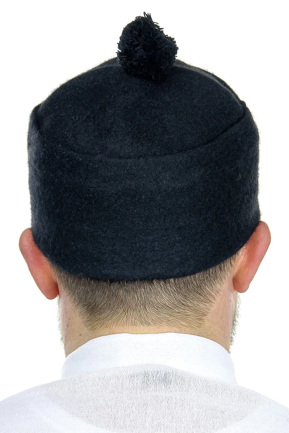 Keçe Yün Takke - Siyah Renk - Resim 3