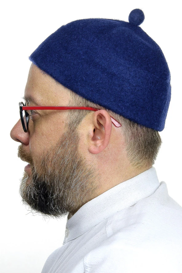 Keçe Yün Takke - Lacivert Renk - Resim 2
