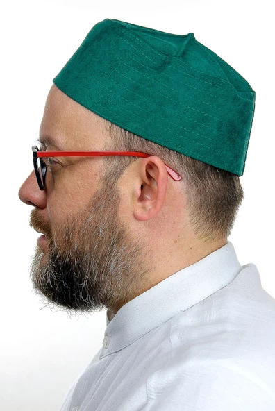 Kubbeli Sert Kalıp Takke - Yeşil - Resim 3