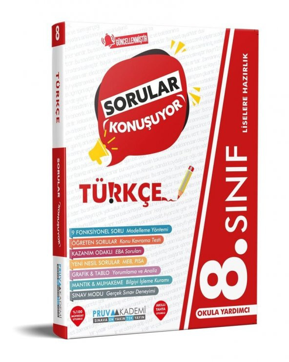 8. Sınıf Türkçe Sorular Konuşuyor Soru Bankası Pruva Akademi ürün görseli 1
