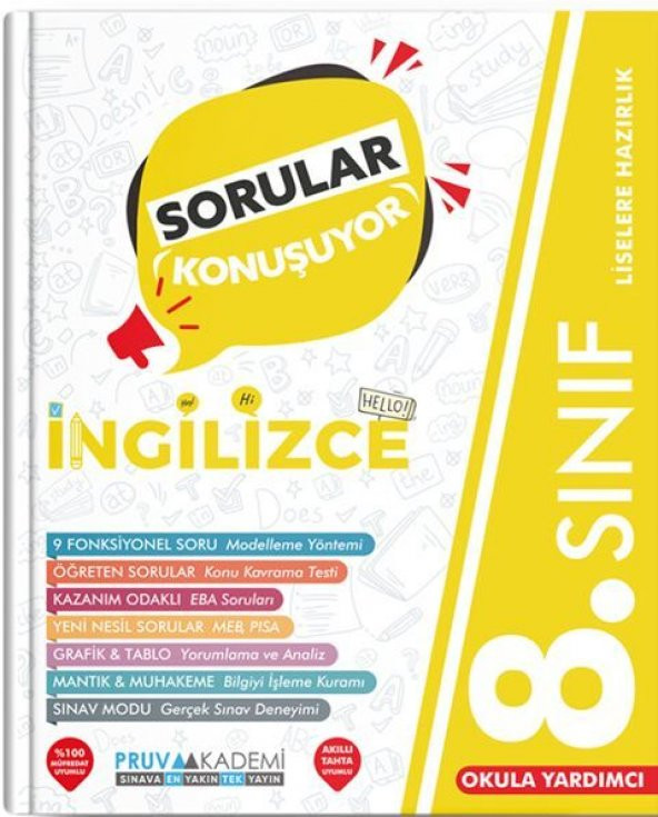 8. Sınıf İngilizce Sorular Konuşuyor Pruva Akademi ürün görseli 1