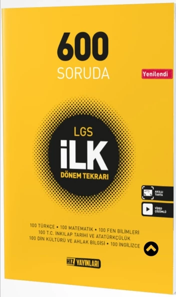 Hız Yayınları 8. Sınıf LGS 600 Soruda İlk Dönem Tekrarı ürün görseli 1