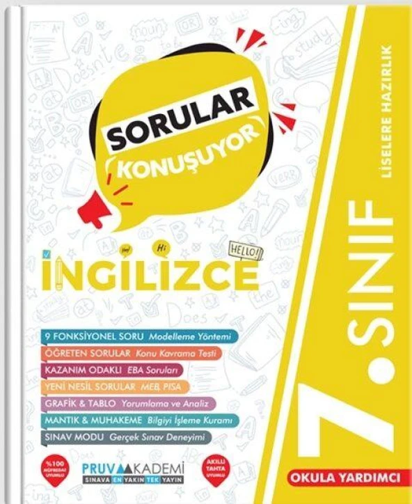 7. Sınıf İngilizce Sorular Konuşuyor Pruva Akademi ürün görseli 1