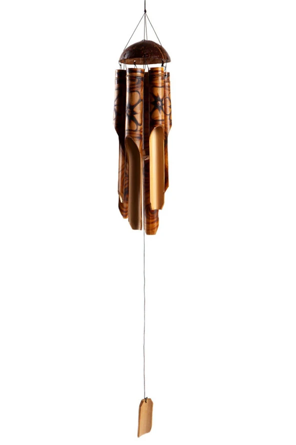 Feng Shui Coconat Bambu Rüzgar Çanı 45 cm Orta Boy - Resim 6