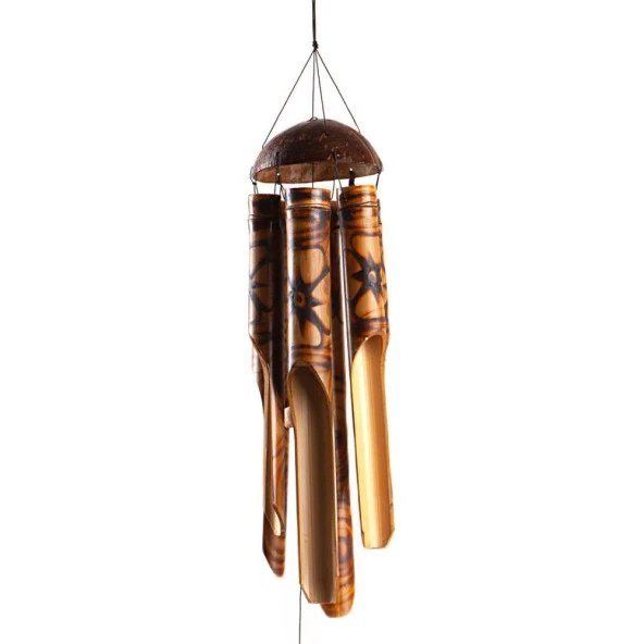 Feng Shui Coconat Bambu Rüzgar Çanı 45 cm Orta Boy - Resim 3
