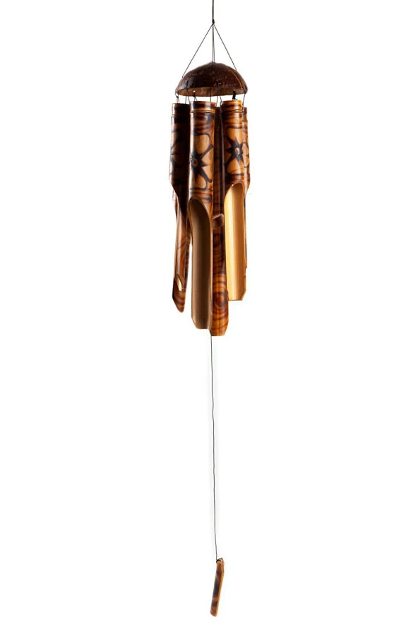 Feng Shui Coconat Bambu Rüzgar Çanı 45 cm Orta Boy - Resim 8