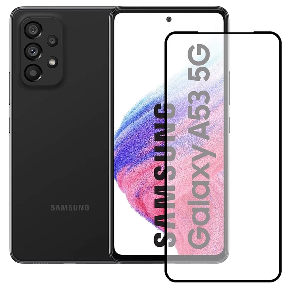 Bufalo Samsung Galaxy A53 5G Ekran Koruyucu 9D Temperli Cam - Siyah ürün görseli 1