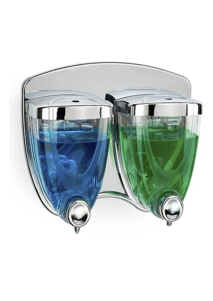 Omnisoft FLS F038 İkiz Sıvı Sabunluk Krom Kaplama 350+350 ml ürün görseli 1
