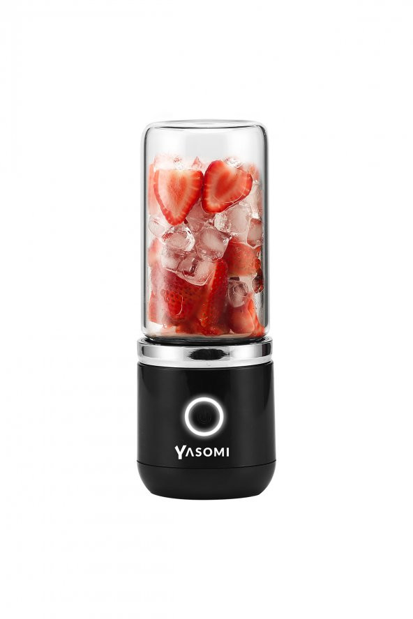 Yasomi Taşınabilir Kablosuz Şarjlı Cam Smoothie El Blenderi Siyah (Yasomi Türkiye Garantili) ürün görseli 1