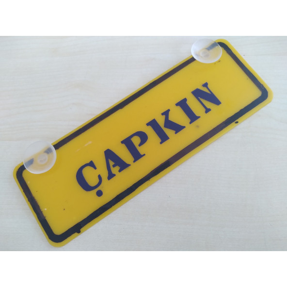 DEKOR SARI PLAKA - ÇAPKIN (22x7.5cm) vantuzlu Pleksi (Dekor Levha) DEKOR PLAKA ürün görseli 1