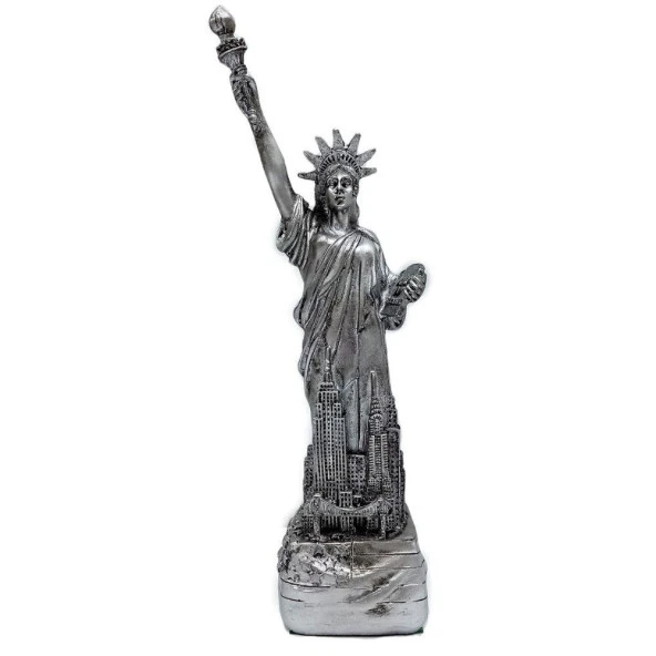 ABD New York Özgürlük Heykeli Reçine Gümüş Renk 20 cm ürün görseli 1