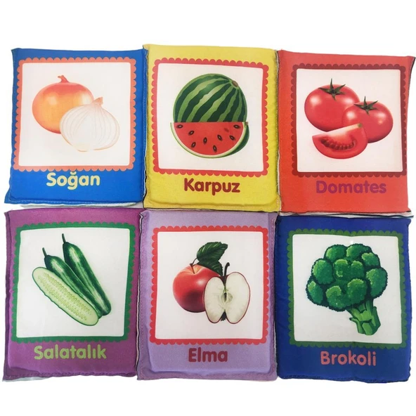 Birlik Oyuncak Babycim Eğitici Meyveler & Sebzeler Soft Kartları (6 Parçalı) ürün görseli 1