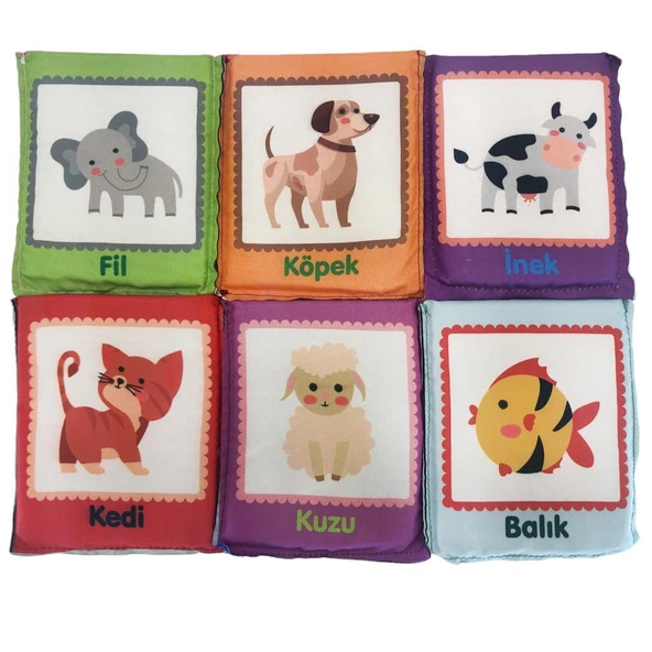 Birlik Oyuncak Babycim Eğitici Hayvanlar Soft Kartları (6 Parçalı) ürün görseli 1