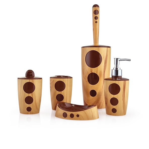 Omnisoft FLR F354 Banyo Wc Seti 5 Parça Ahşap Görünümlü ürün görseli 1