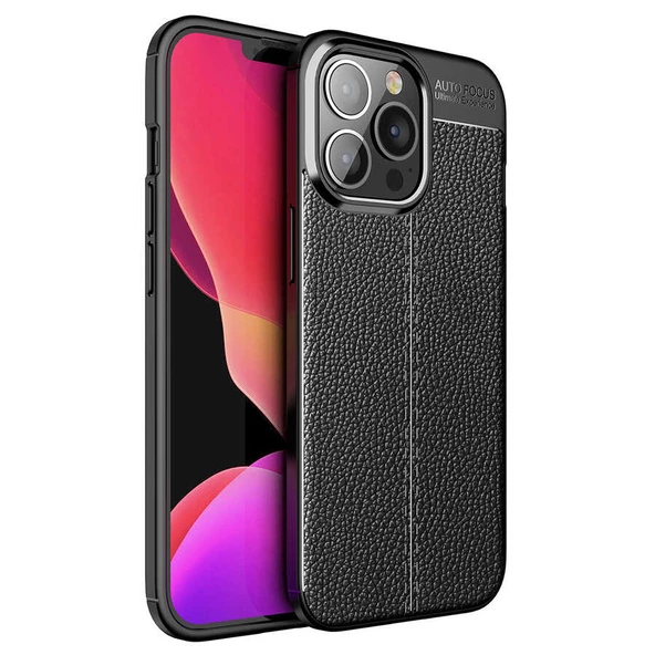 Gpack Apple iPhone 14 Pro Kılıf Niss Silikon Deri Görünümlü Kamera KorumalıNano ürün görseli 1