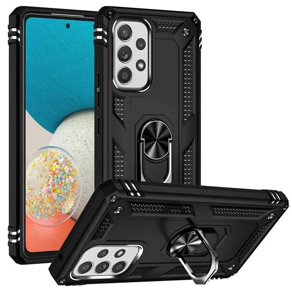 Gpack Samsung Galaxy A53 5G Kılıf Vega Sert Silikon Tank Standlı Yüzüklü Mıknatıslı ürün görseli 1