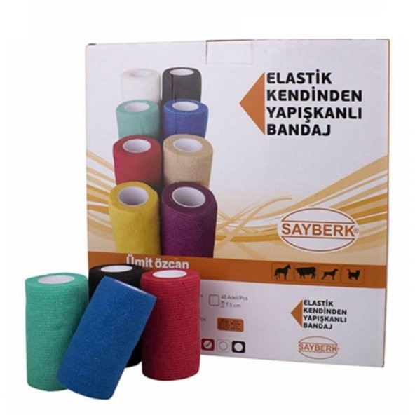 Elastik Bandaj Yapışkanlı Mavi Renkli 30 Adet ürün görseli 1