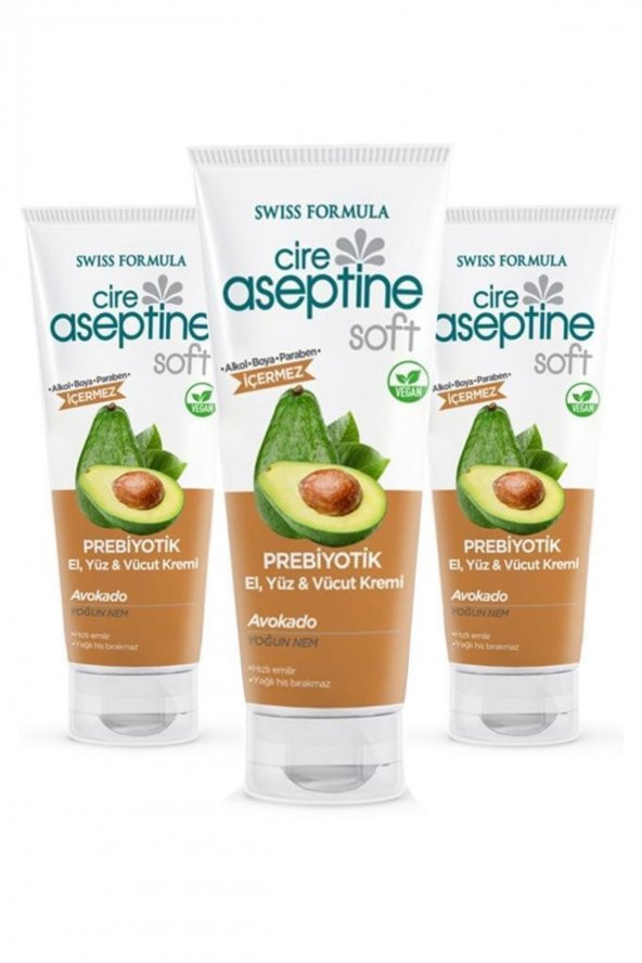 CIRE ASEPTINE Soft Prebiyotik El Yüz Vücut Kremi Avokado 75 ml X3 ürün görseli 1