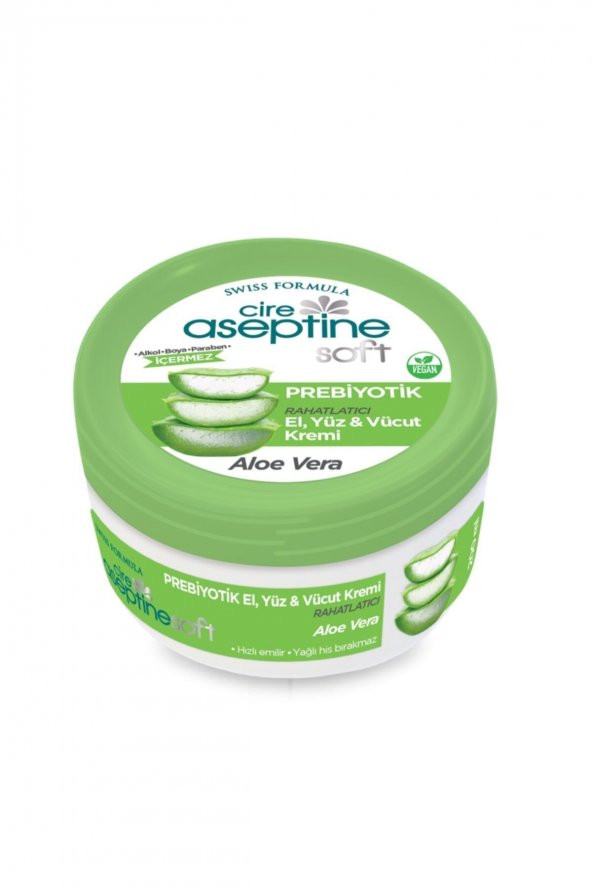 CİRE ASEPTİNE PREBİOTİC KAVANOZ KREM ALEO VERA 200ML ürün görseli 1