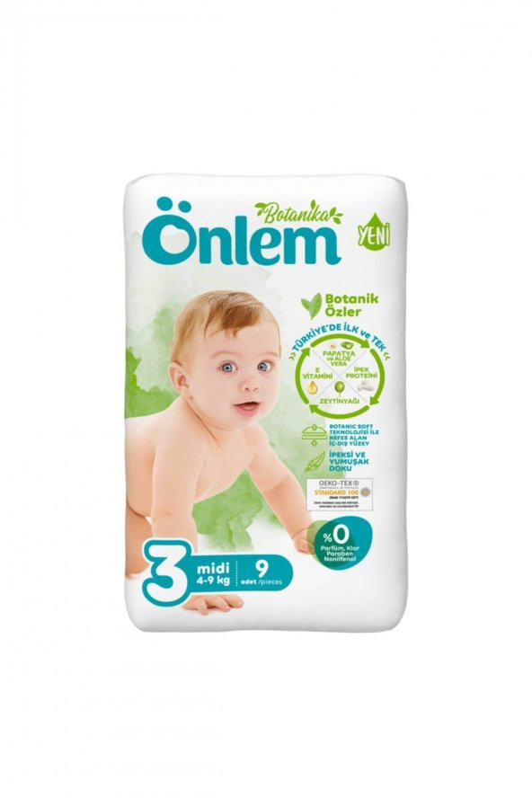 ÖNLEM Botanika Bebek Bezi Deneme Paketi Midi 9 Adet (4-9 Kg) NO 3 ürün görseli 1