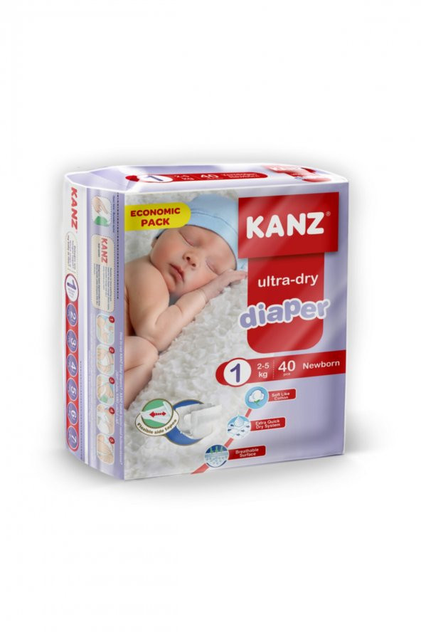 Kanz KANZ NO:1 Çocuk Bezi Eko Newborn (2-5 Kg) 40lı ürün görseli 1