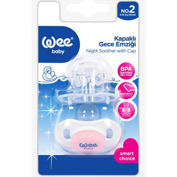 Wee Baby WEE 784 Special GECE Sapsız Kapaklı Damaklı Emzik No:2 ürün görseli 1
