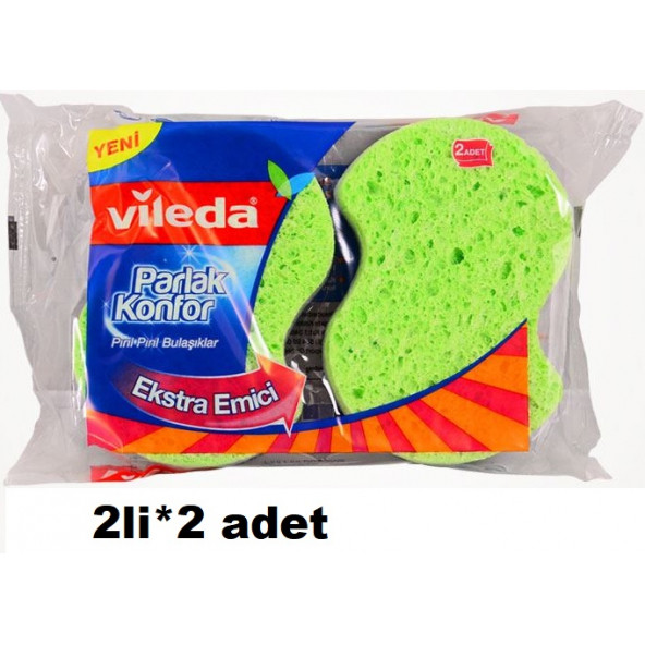 Vileda Viskoz Parlak Sünger 2X 2li OLUKLU ürün görseli 1