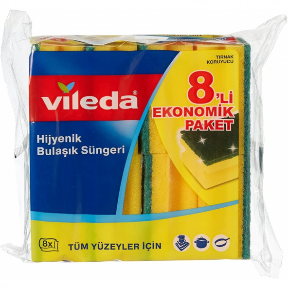 Vileda VİLEDA Oluklu Yeşil Sünger 8li 8690803711634 ürün görseli 1