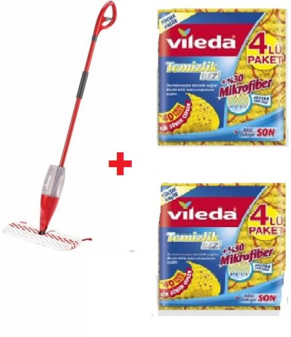 Vileda VİLEDA 1-2 SPRAY MAX SİSTEM + VİLEDA 2x4 LÜ TEMİZLİK BEZİ HEDİYELİ ürün görseli 1