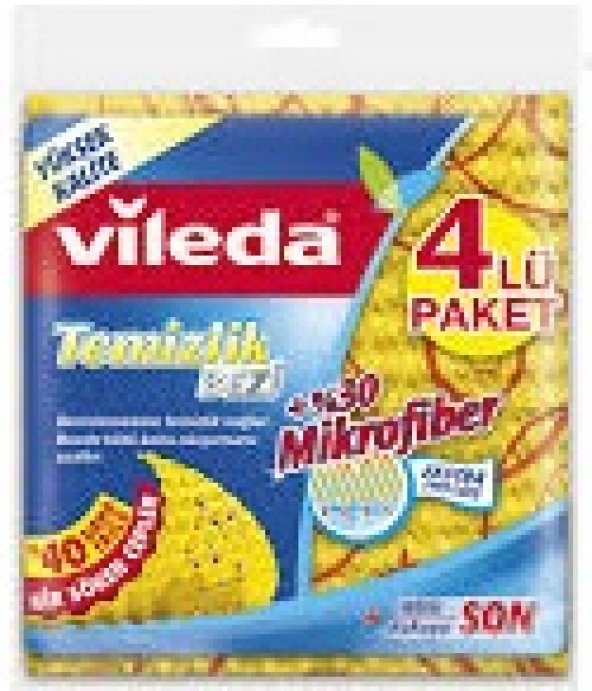 Vileda VİLEDA Mikrofiber SarıTemizlik Bezi 4lü Paket ürün görseli 1