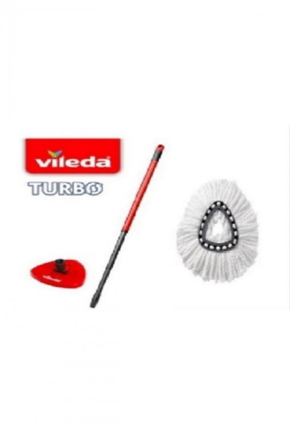 Vileda Turbo Pedallı Yedek , Turbo Sap + Üçgen Başlık + Classic Üçgen Mikrofiber Yedek Paspas ürün görseli 1