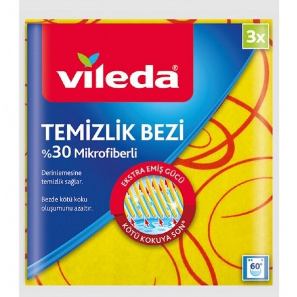 Vileda Vileda Düz Mikrofiber Sarı Temizlik Bezi 3lü 2 ADET ürün görseli 1
